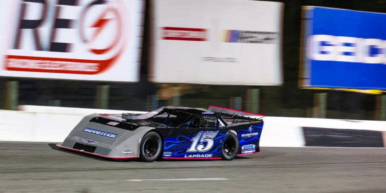 #15 Late Model Stock Car at speed