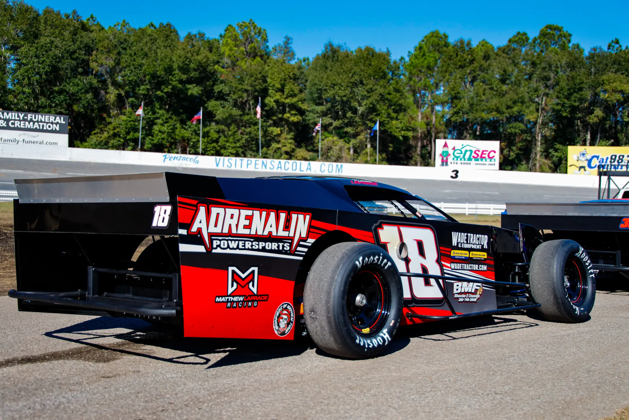 Matthew Laprade race car with sponsor liveries